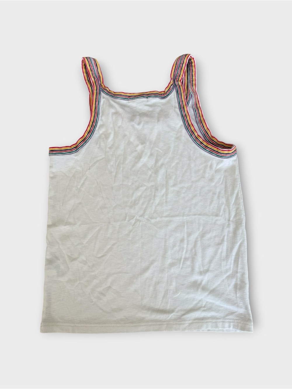 GUC Madewell Cream Tank with Rainbow Stripe Trim | XL - Picture 2 of 8